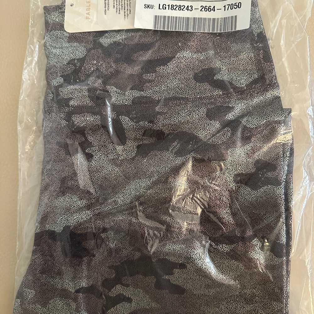 Fabletics Camouflage Bike Shorts - Black and Gray
